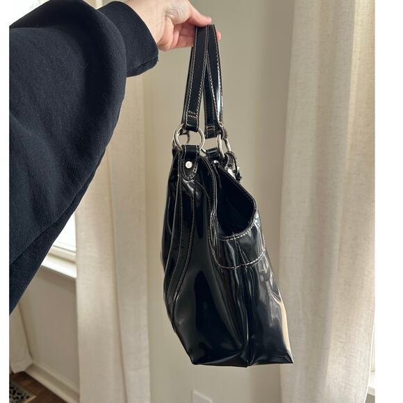 Vtg Liz Claiborne Black Shoulder Bag Purse - Picture 2 of 7